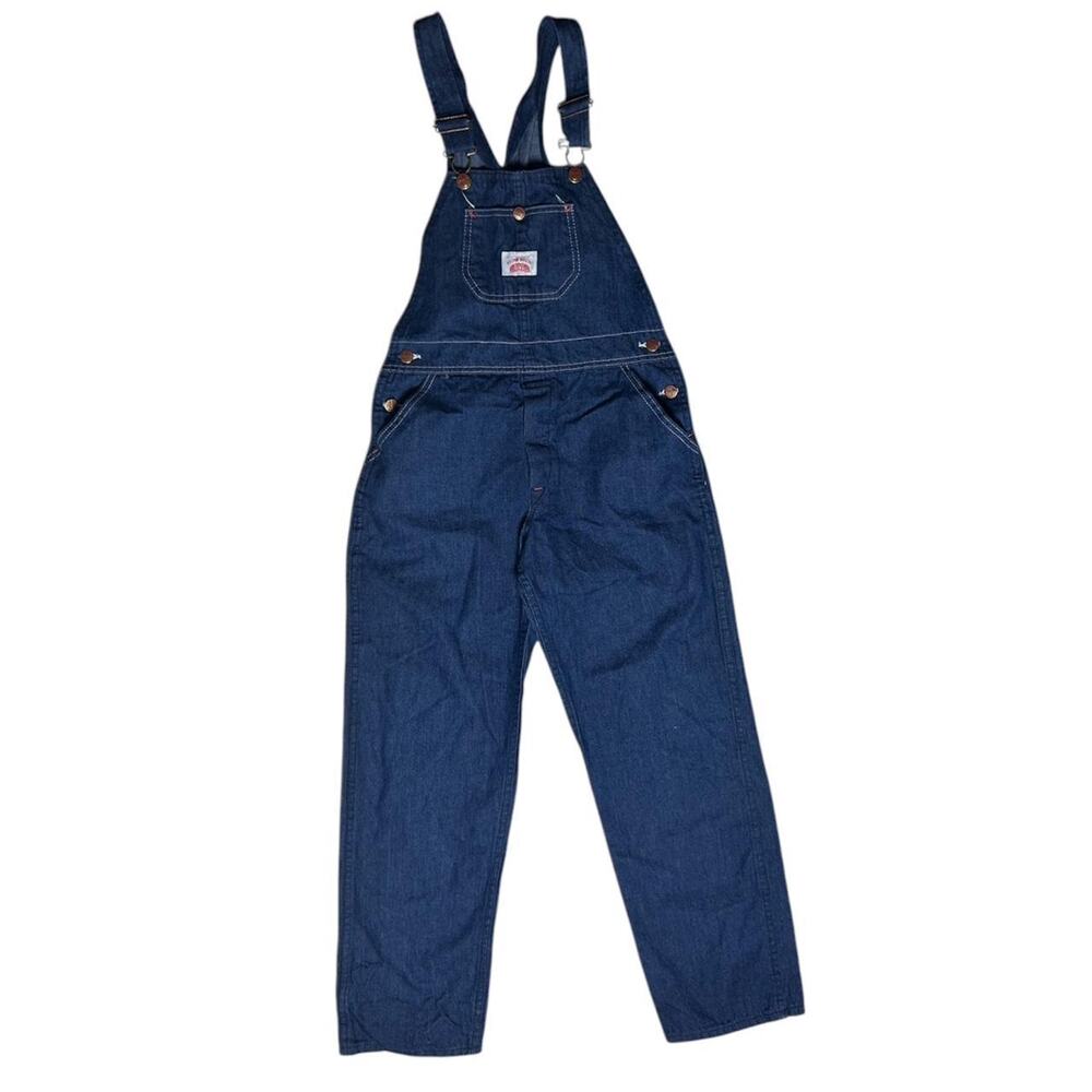 Round House Brand 70s Vintage Denim Workwear High Back Overalls Youth XL